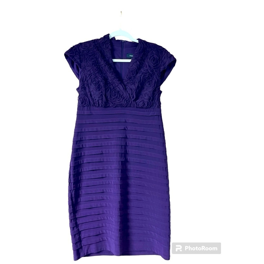 R&M Richards size 10 purple special occasion ruffle and floral dress